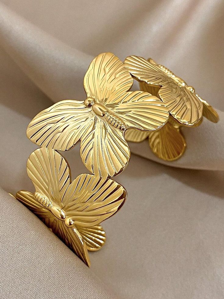 Butterfly Shaped Bracelet + 1pc Ring, Fresh And Fashionable, Suitable For Women, Perfect As A Gift
