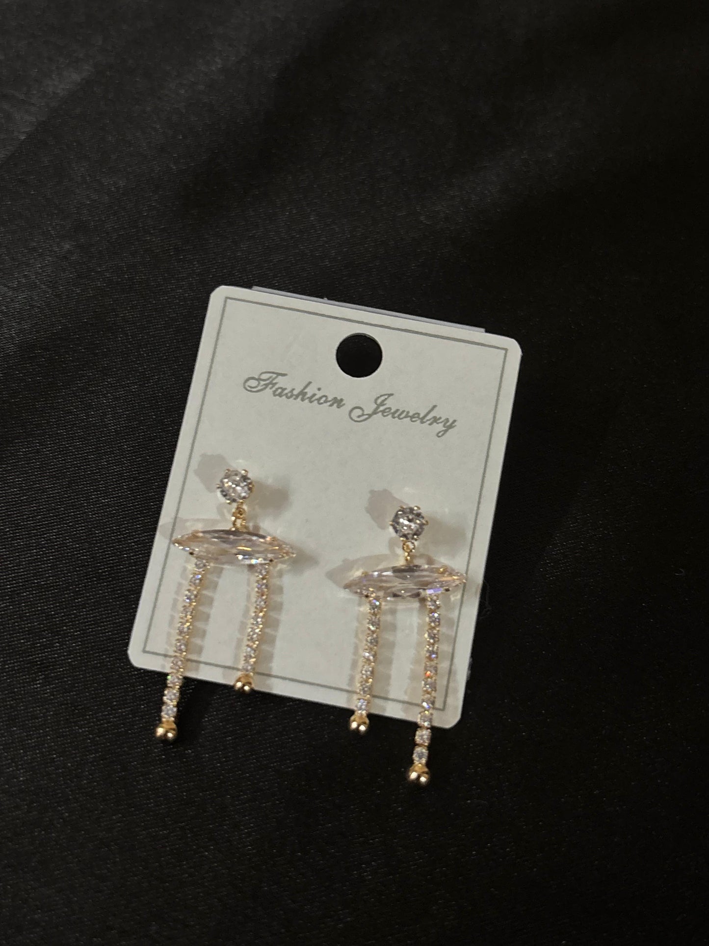 Dainty Marquise Crystal Dangle Earrings