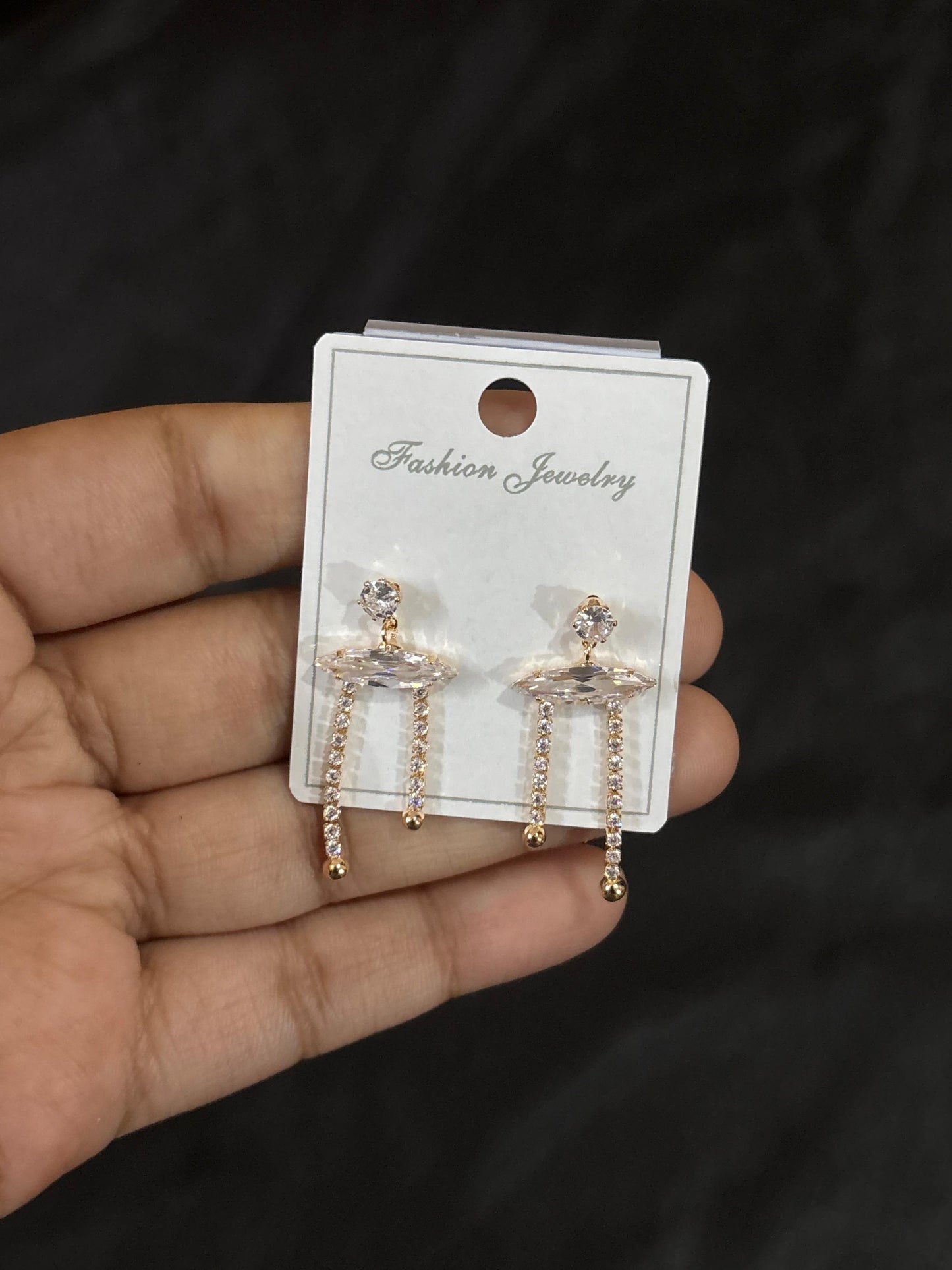 Dainty Marquise Crystal Dangle Earrings