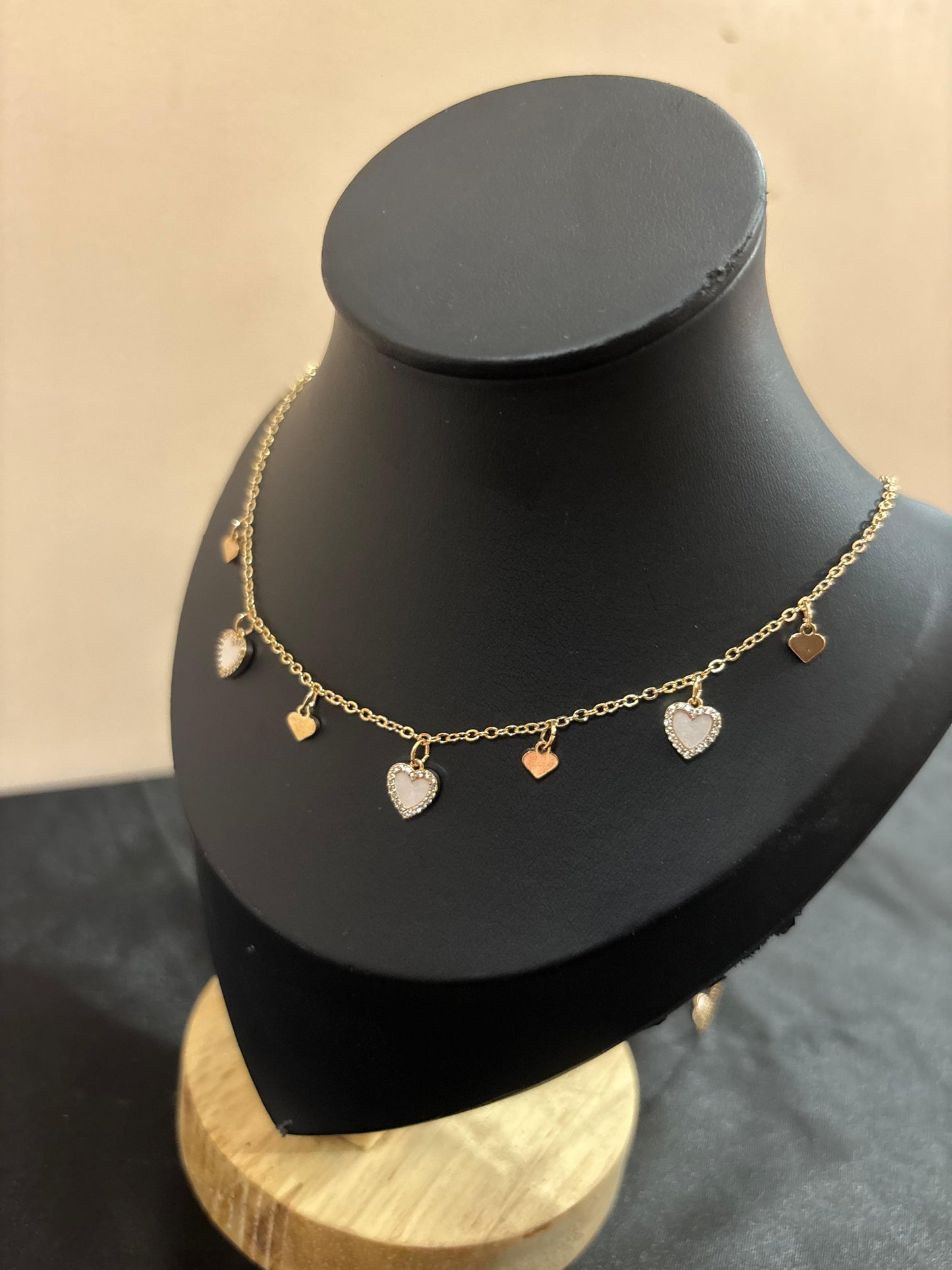 Gold Floating Heart Choker | Dainty Dangle Necklace-Choker