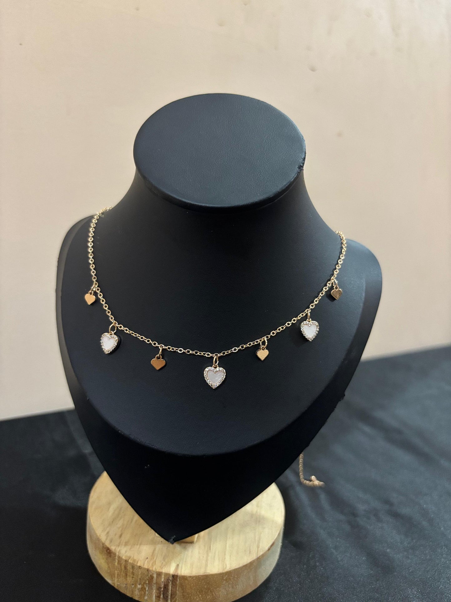Gold Floating Heart Choker | Dainty Dangle Necklace-Choker