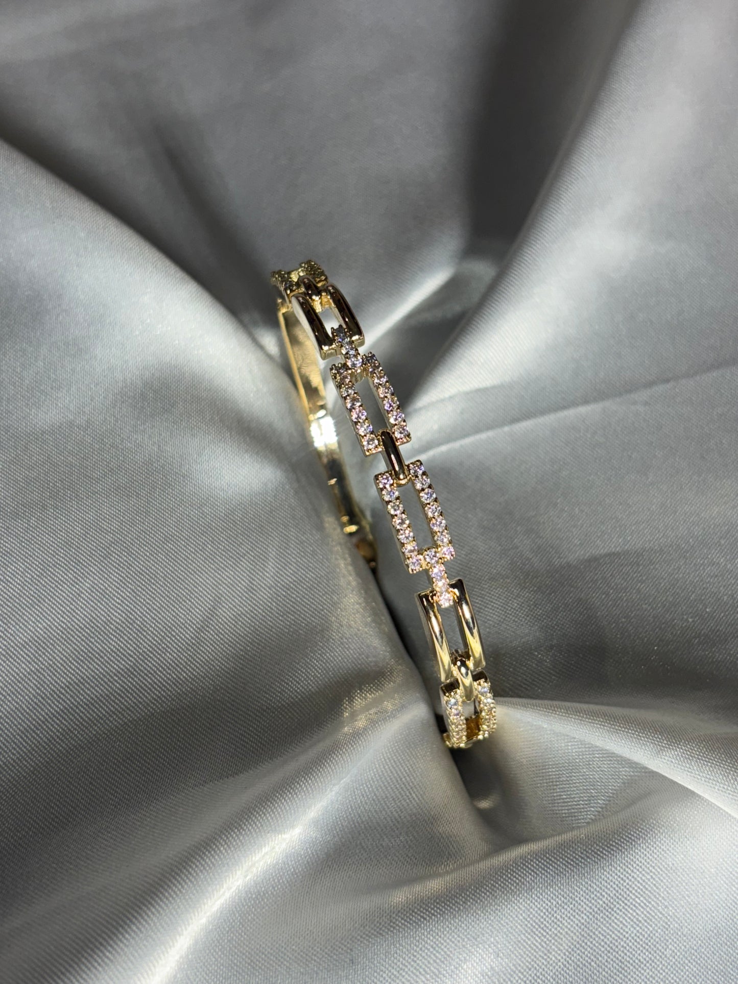 Elegant Diamond Kada with Gold Finish | Everyday Luxury Kada for Women
