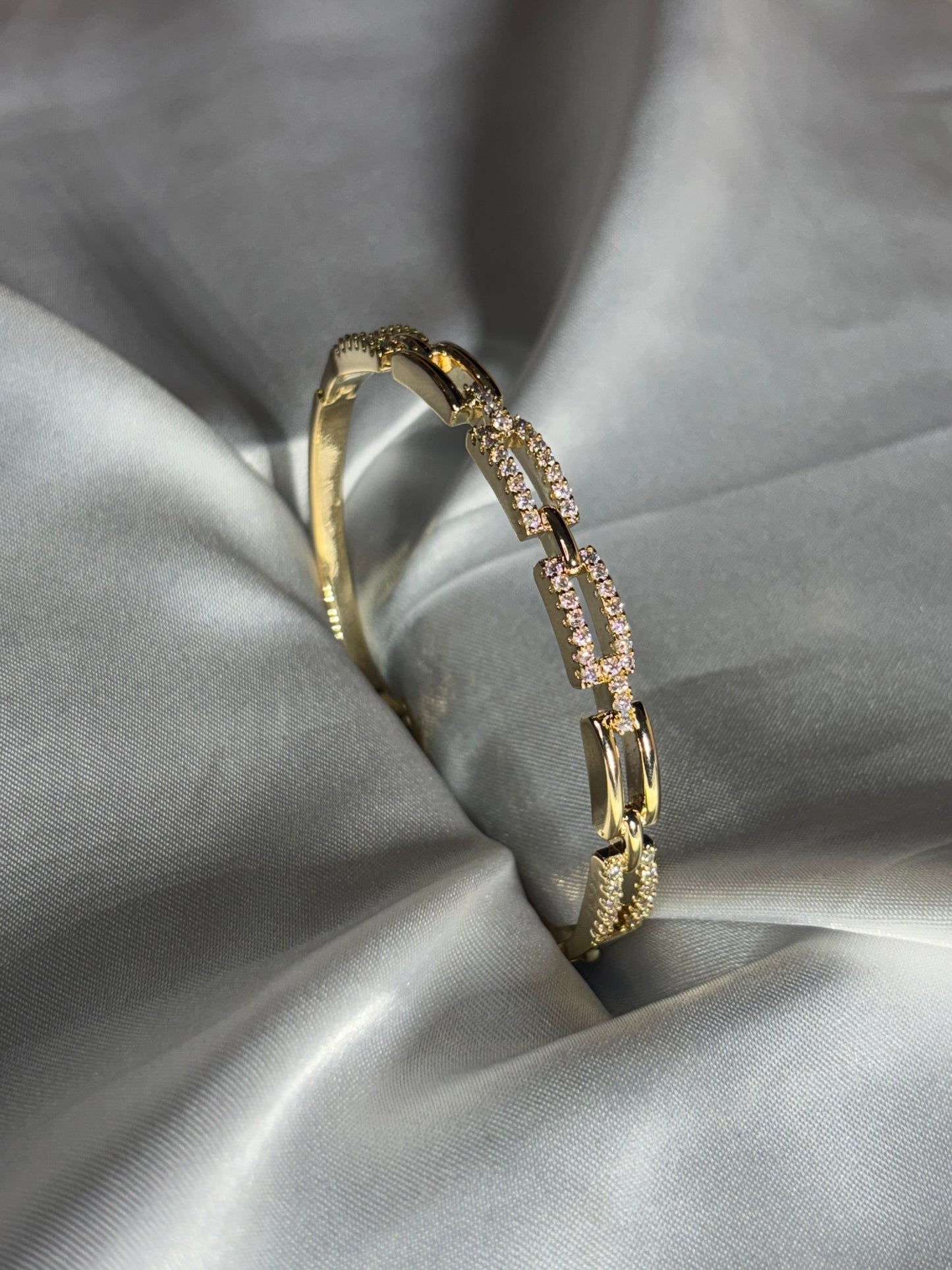 Elegant Diamond Kada with Gold Finish | Everyday Luxury Kada for Women