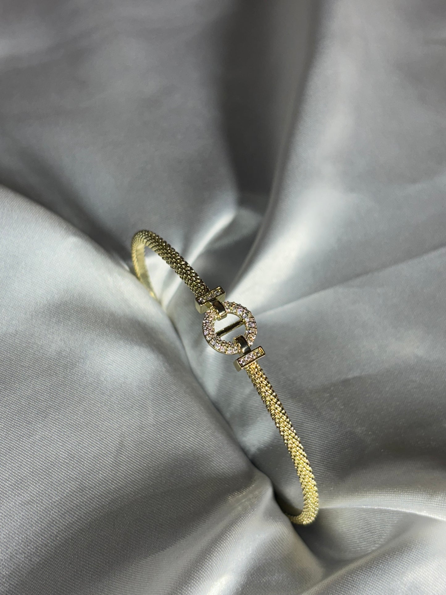 Rich Diamond Kada for Women | Gold Finish Kada for Weddings & Parties