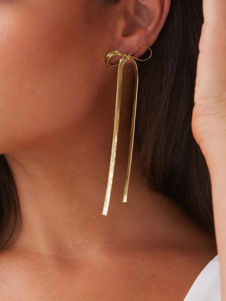 Golden Bow Dangles