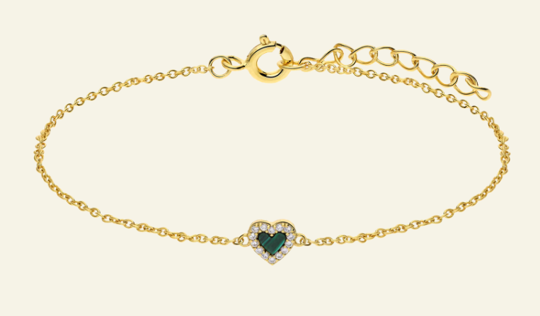 Emerald Heart Bracelet