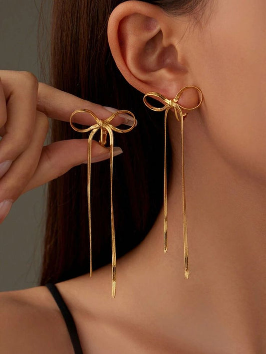 Golden Bow Dangles