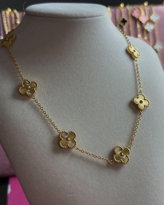 Golden Clover Necklace - Elegant Good Luck Pendant | Cevia Jewellery