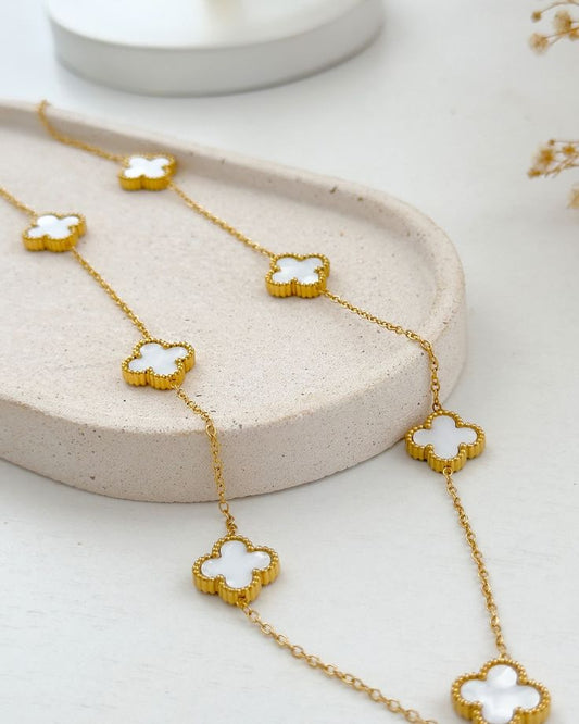 White Clover Necklace - Timeless Elegant Pendant | Cevia Jewellery