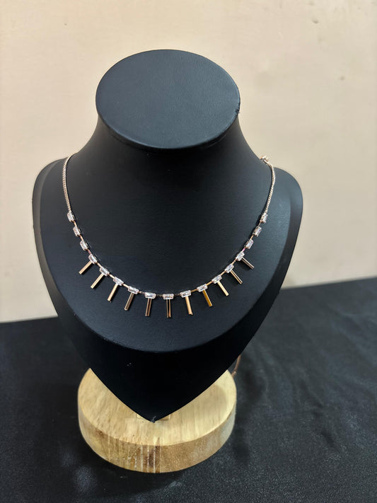 Elegant Rose Gold Choker & Necklace | Convertible 2-in-1