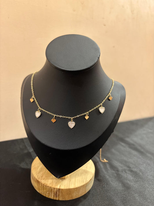 Gold Floating Heart Choker | Dainty Dangle Necklace-Choker