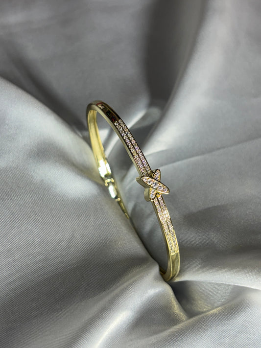 Elegant Diamond Kada with Gold Finish | Everyday Luxury Kada for Women