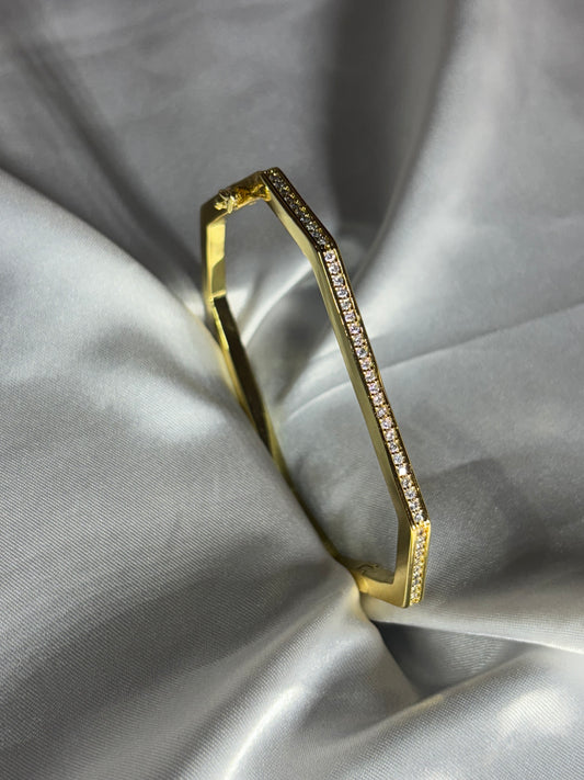 Modern Diamond Kada with Gold Shine | Designer Kada for Fashionistas