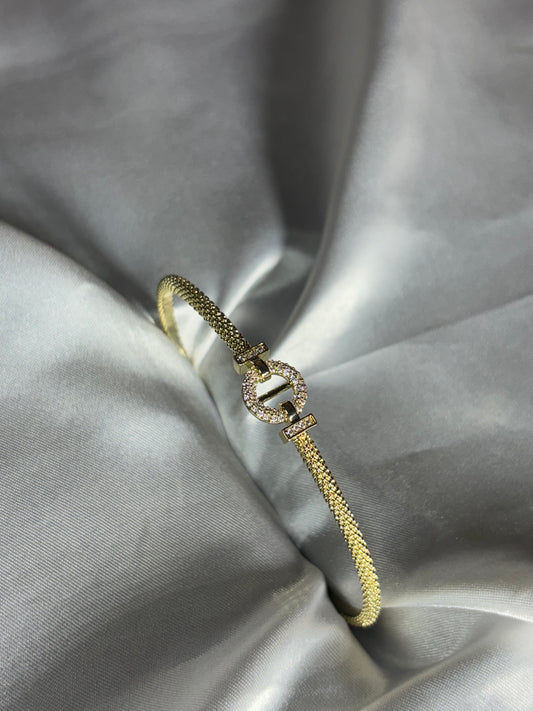 Rich Diamond Kada for Women | Gold Finish Kada for Weddings & Parties